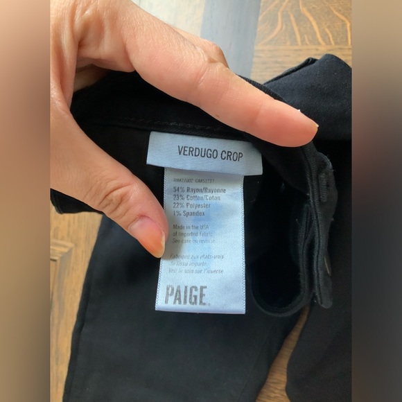PAIGE Premium Women’s Verdugo Denim Cropped Jeans Pants Black Overdye Size 29 - Picture 10 of 16